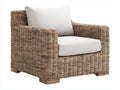 Sillón de ratán para exterior 85x85x75 cm - marrón claro - diseño natural y cómodo