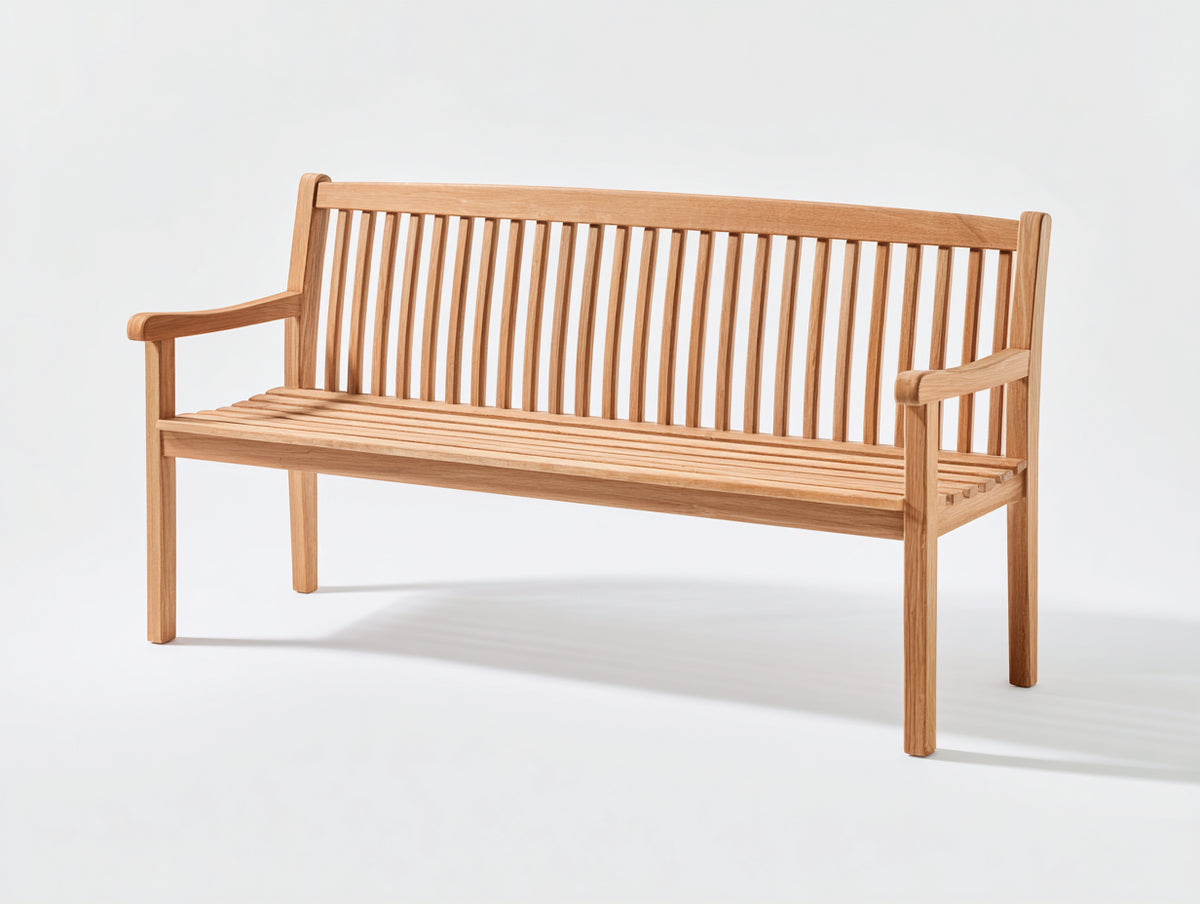 Bancos de jardín de madera 180x60x90 cm - acabado natural - diseño clásico para exterior