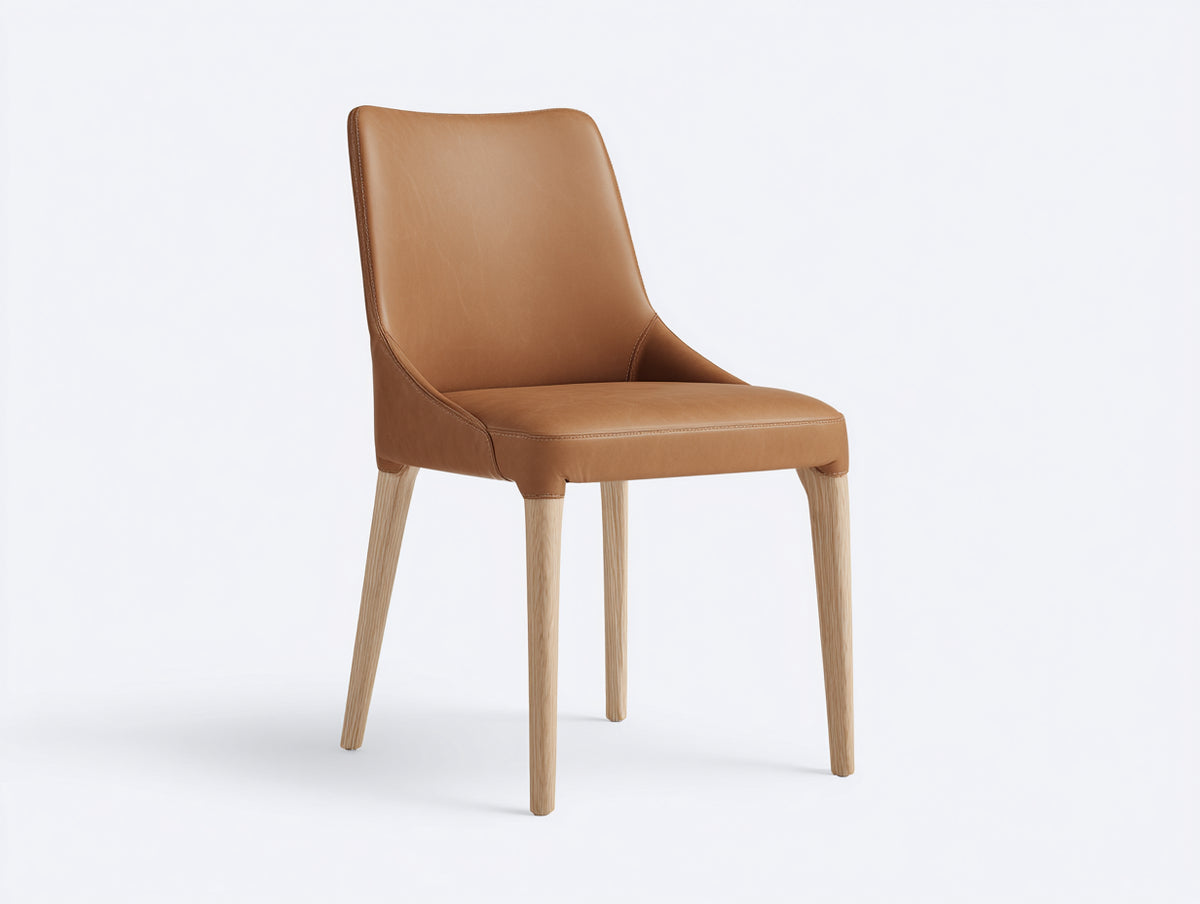 Silla de comedor tapizada 52x58x82 cm - acabado marrón claro - diseño moderno y elegante