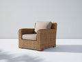 Sillón de ratán de jardín 95x85x75 cm - color marrón oscuro - diseño moderno para exterior