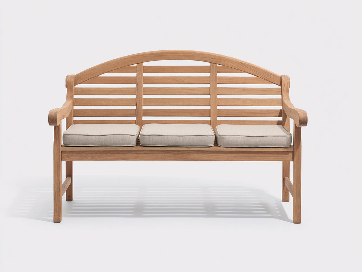 Bancos de jardín de madera 150x60x90 cm - madera natural - con respaldo curvado y diseño clásico para exterior