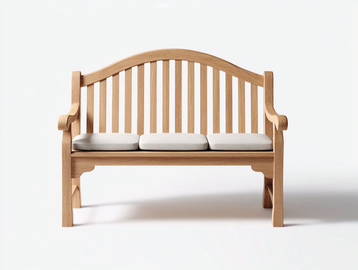 Banco de jardín de madera 150x60x90 cm - acabado natural - asiento exterior elegante con respaldo de listones