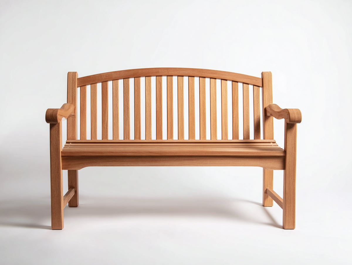 Banco de jardín de madera 180x60x90 cm - color madera natural - diseño clásico para exterior