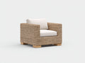 Sillón de ratán de jardín 90x85x75 cm - color marrón claro - diseño moderno para exterior