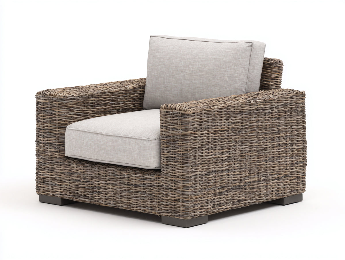 Sillones de ratán 90x85x75 cm - ratán sintético marrón - diseño cómodo para exterior