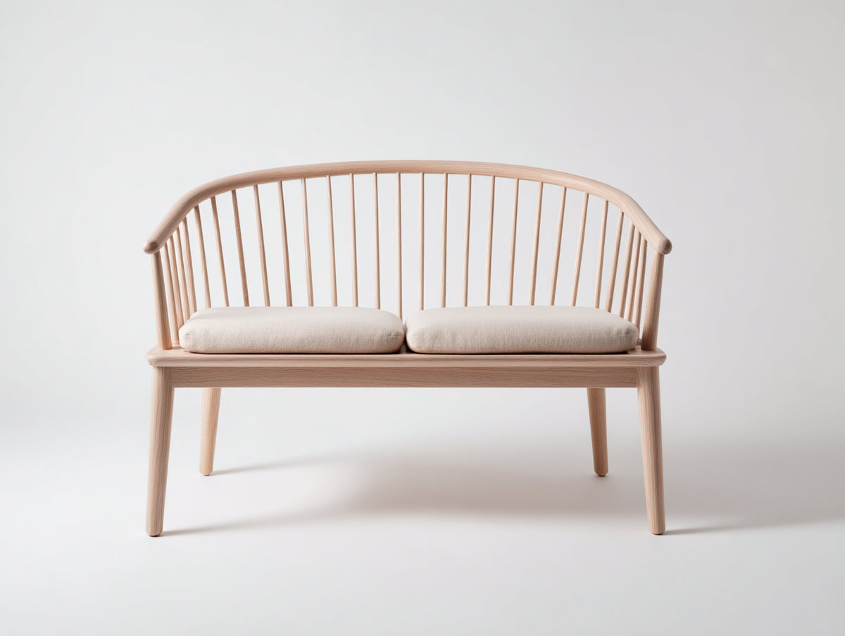 Banco de jardín de madera natural 150x65x85 cm - Madera natural - diseño moderno con respaldo para exterior
