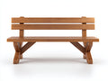 Bancos de jardín de madera 180x60x85 cm - acabado marrón natural - diseño clásico para exterior