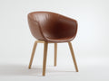 Sillas de comedor tapizada de piel sintética 55x60x80 cm - marrón - diseño moderno con patas de madera para comedor