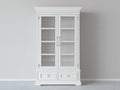 Vitrinas 100x40x190 cm - madera acabado blanco - estilo clásico con puertas de cristal