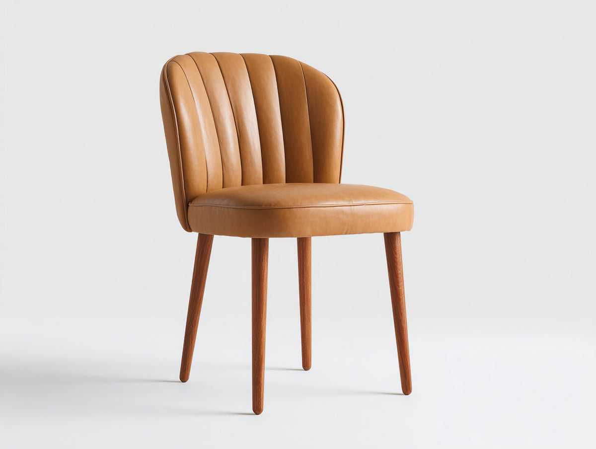 Silla de comedor tapizada 56x60x84 cm - acabado marrón dorado - diseño elegante con respaldo acolchado