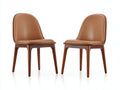 Sillas de comedor 50x55x82 cm - cuero sintético marrón - estilo moderno y elegante