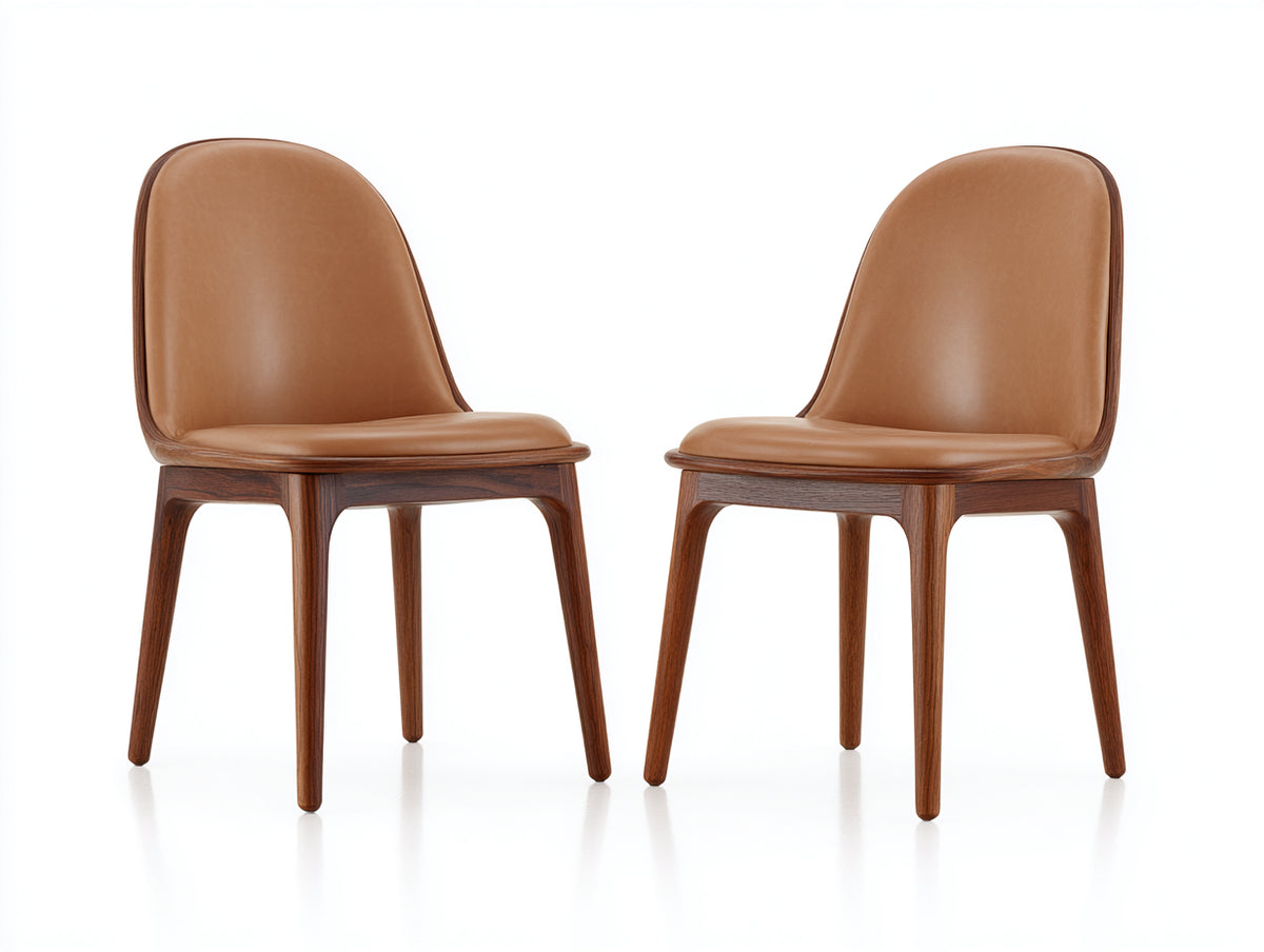Sillas de comedor 50x55x82 cm - cuero sintético marrón - estilo moderno y elegante