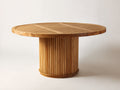 Mesa de jardín de madera 140x140x75 cm - color madera natural - diseño moderno para exterior