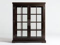 Vitrina de madera con puertas de cristal 100x40x180 cm - acabado marrón oscuro - armario expositor elegante con 2 puertas