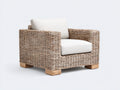 Sillones de ratán de exterior tejido 80x85x75 cm - Color natural y blanco - Diseño artesanal moderno