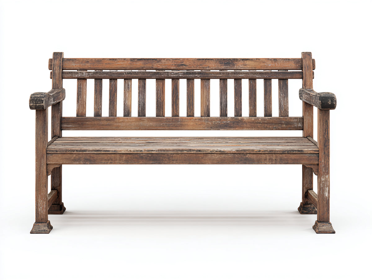 Bancos de jardín de madera 180x65x90 cm - acabado marrón envejecido - diseño clásico para exterior