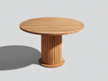Mesa de jardín redonda de madera 120x120x75 cm - color natural - estilo moderno para exterior