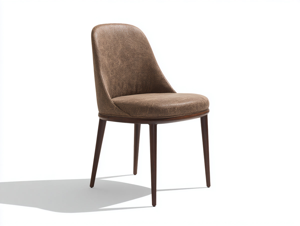 Sillas de comedor tapizada 48x55x85 cm - marrón - estilo moderno con estructura de madera para comedor