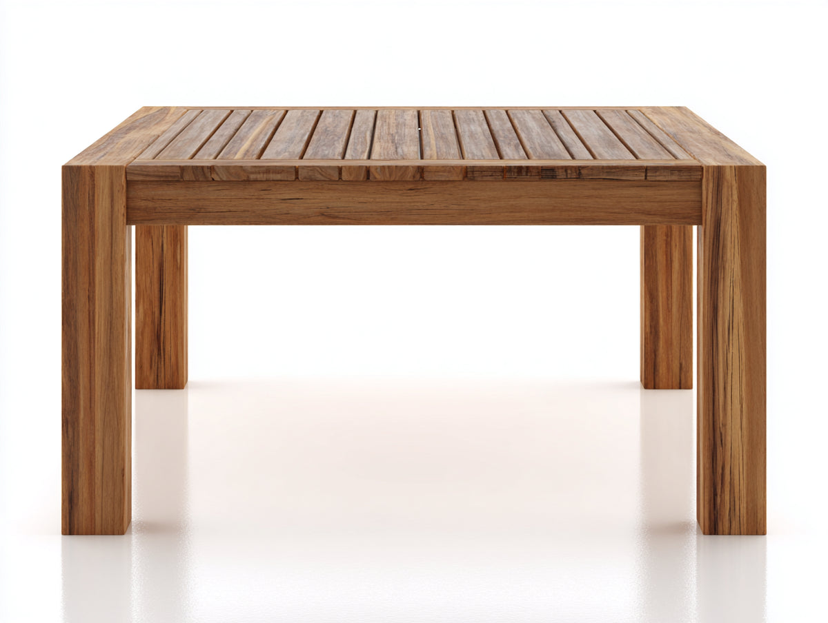 Mesas de jardín de madera 160x90x75 cm - acabado natural - diseño rectangular moderno para exterior