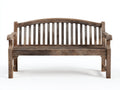 Banco de jardín de madera natural 160x65x95 cm - marrón - diseño clásico con respaldo para exterior