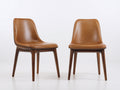Sillas de comedor 2 unidades de piel sintética 50x55x82 cm - marrón claro - estilo moderno y minimalista