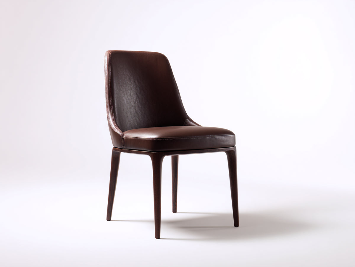 Silla de comedor tapizada 52x58x82 cm - acabado marrón oscuro - diseño moderno y elegante