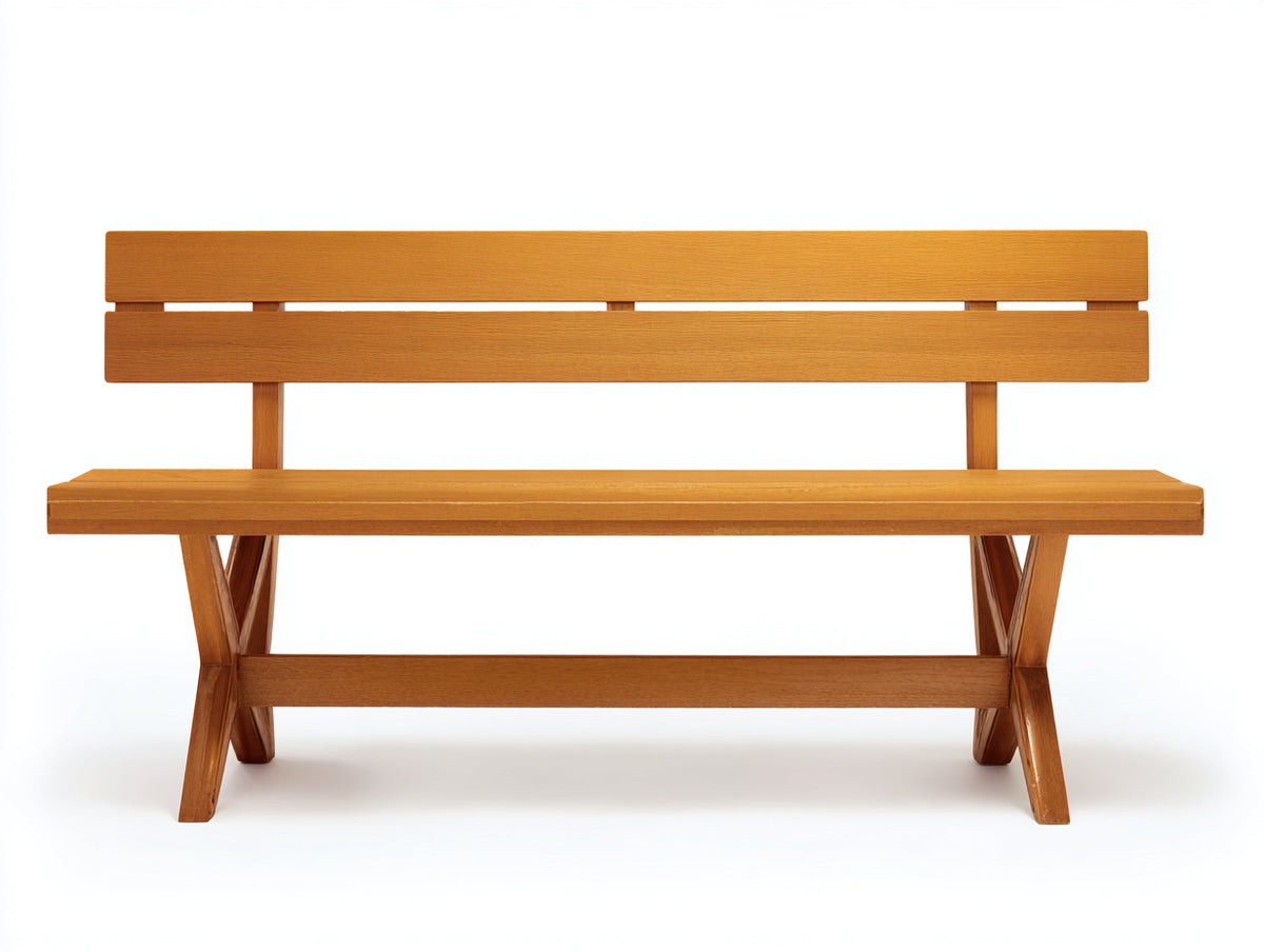 Banco de jardín de madera natural 180x55x85 cm - marrón - estilo moderno para exterior