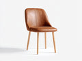 Sillas de comedor tapizada 50x55x85 cm - marrón - diseño moderno con patas de madera para comedor