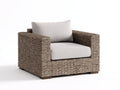 Sillón de ratán para exterior 90x85x75 cm - gris claro - diseño natural y confortable